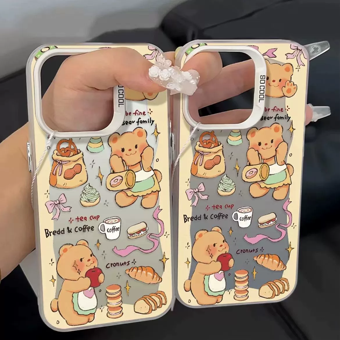 Милый маленький сумочный чехол для совместимого телефона Apple, Phone Case Pro с маленькими мишками, 16 Pro Max, защита от падений
