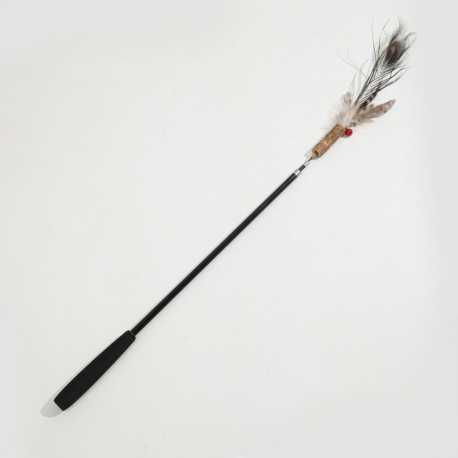 Mutian Polygonum Fun Cat Stick Alambre de acero alargo Varilla para gatos Juguete para gatos Pluma Campana para gatos Cabeza reemplazable Suministros para mascotas