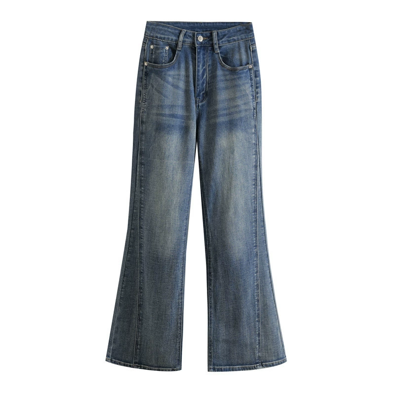 2025 Весна/Лето Новые эластичные расклешенные джинсы Повседневные для поездок на работу Узкие для миниатюрных фигур