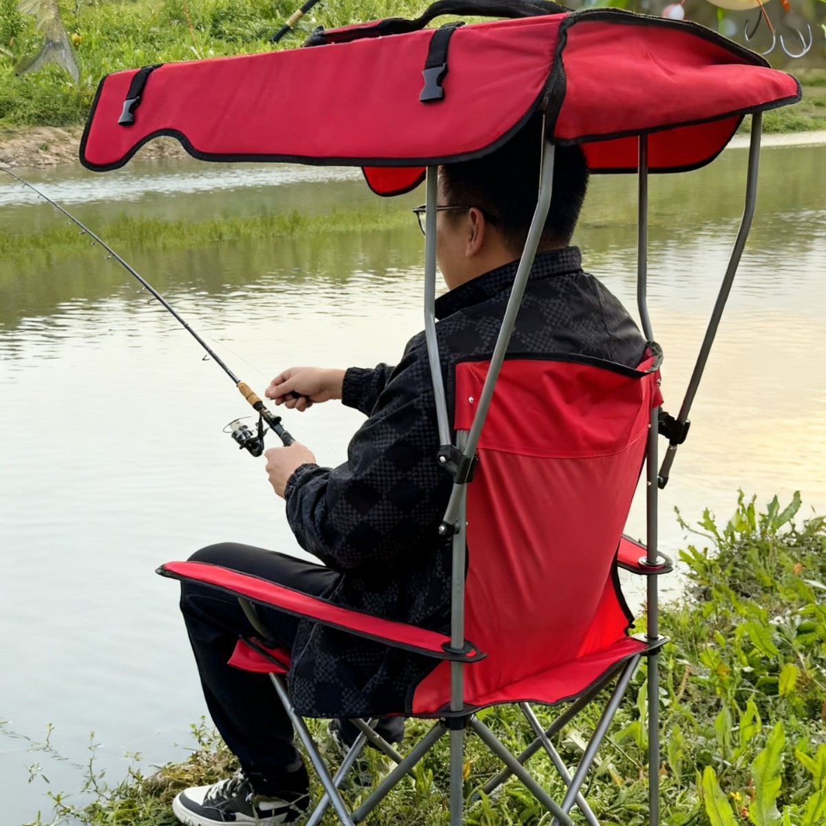 Mesa plegable silla de pesca silla plegable silla al aire libre acampado acero al carbono silla de ocio portátil mazza sombrilla