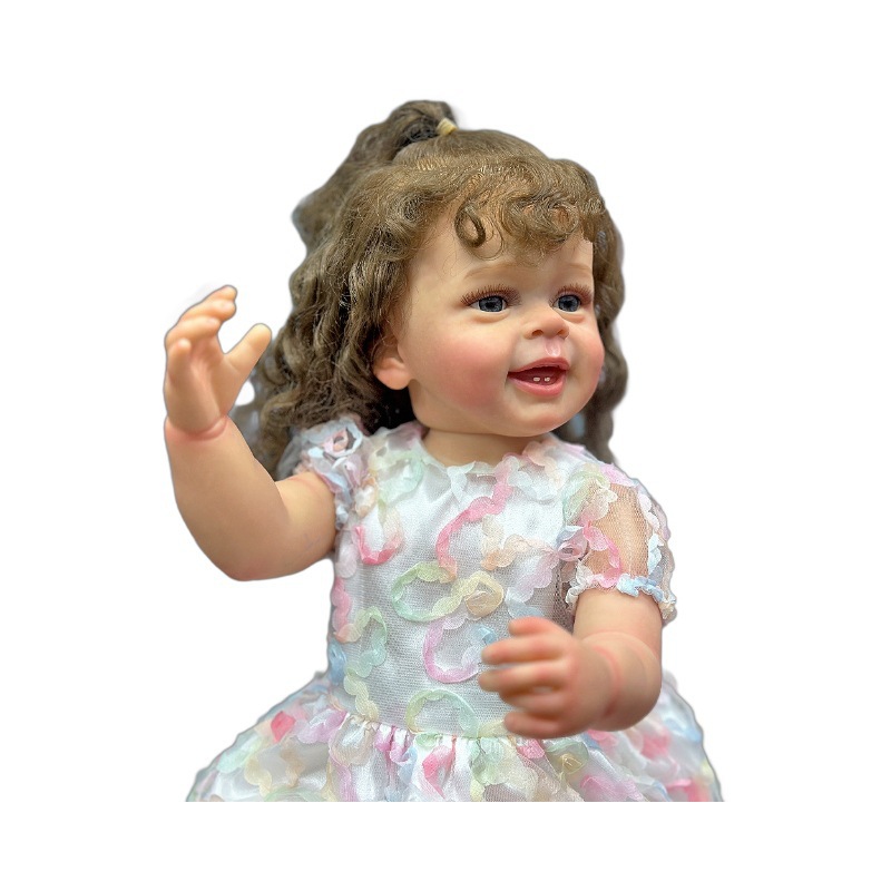 Puede ser suave juguetes de venta caliente en stock muñeca cruda lavable transfronteriza pesada 55CM muñeca de cabello largo de la niña