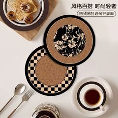 中世スタイルコースターヨーロッパレトロインシンプル断熱マットダイニングテーブルマットディッシュプレートコースター滑り止めと火傷防止印刷