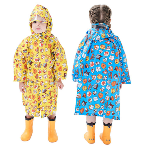 Japan's quick-drying and lightweight children's raincoat for boys and girls, kindergarten primary school students raincoat and poncho with school bag, outer single