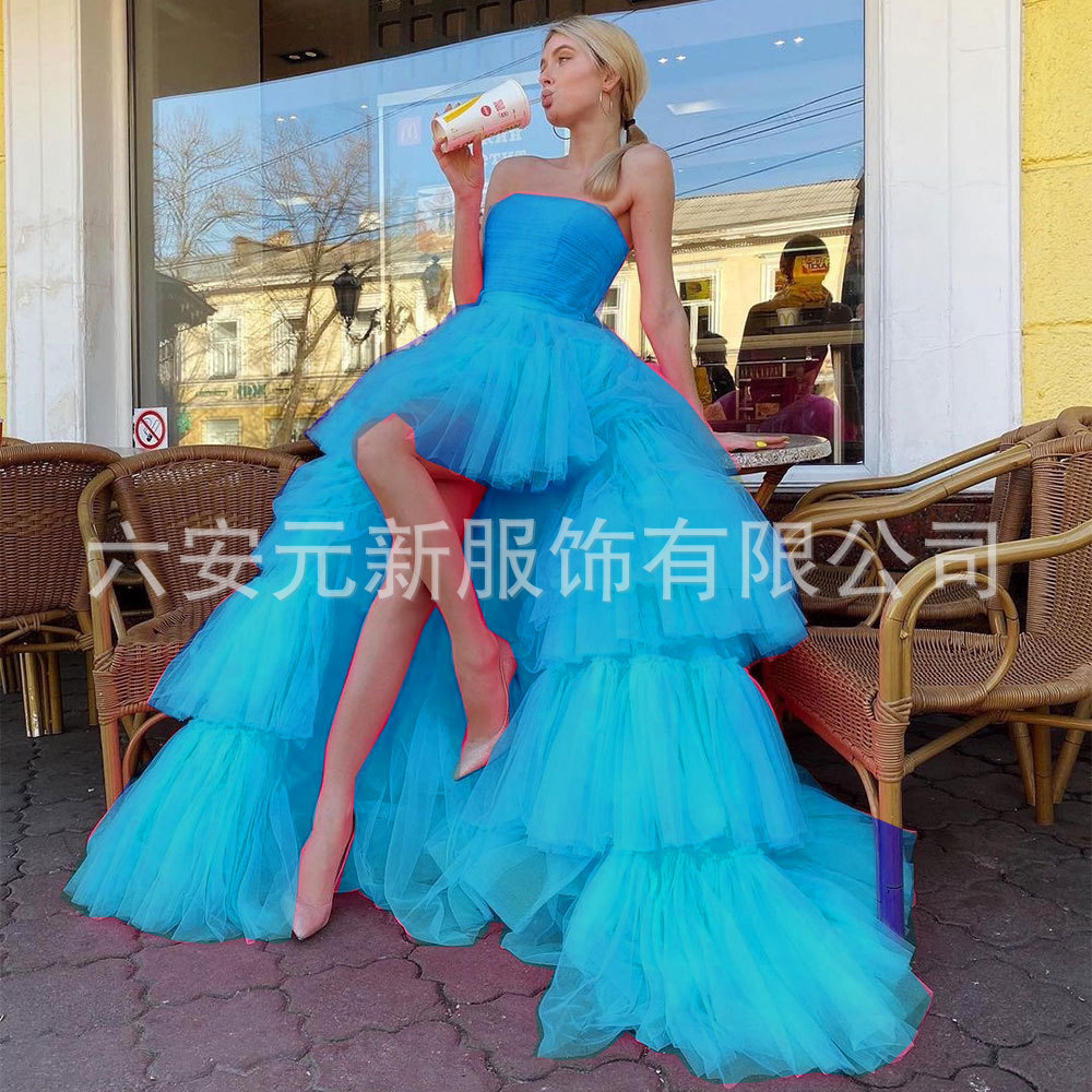 2023 europeo y americano Comercio exterior Amazon AliExpress deseo nuevo tubo superior falda de la torta boda bola del banquete vestido noche