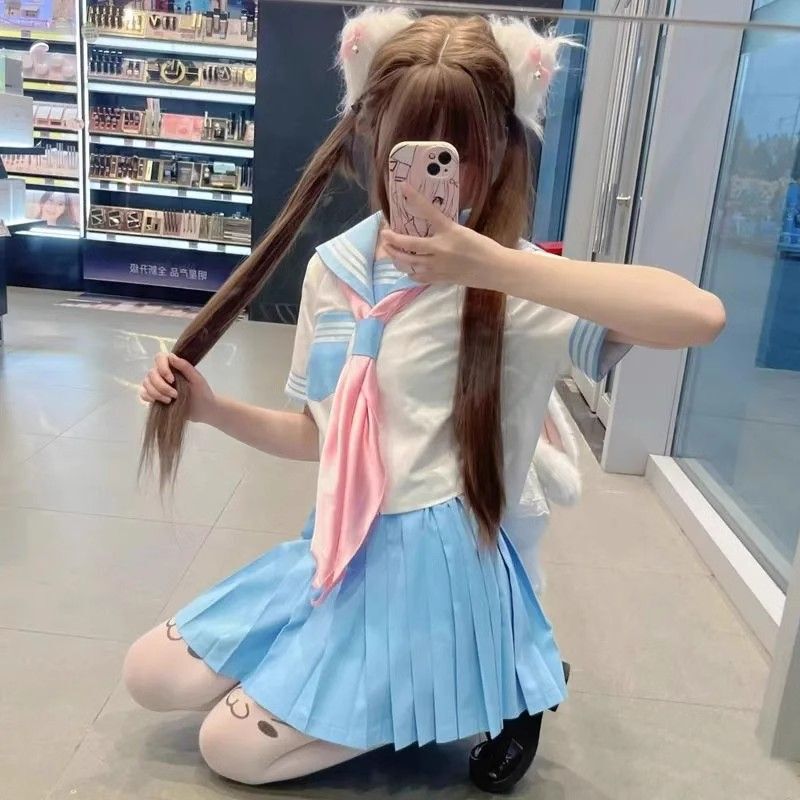 纯欲新款全套Bodyline海军三本短袖水手服软妹jk制服日系学院套装|undefined