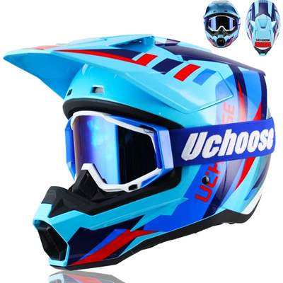 Helmet Mountain Downhill Bicycle | Motorcycle Safety Supplies - sky-blue-thunder-xs