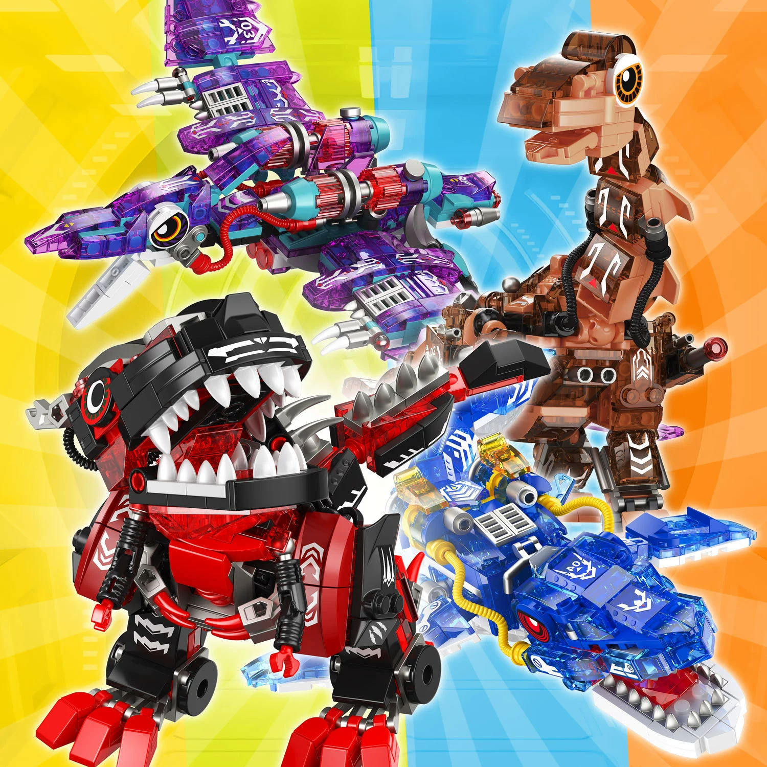 哲高 Lego, mechanical dinosaur, constructor, toy for boys, new collection, Jurassic period
