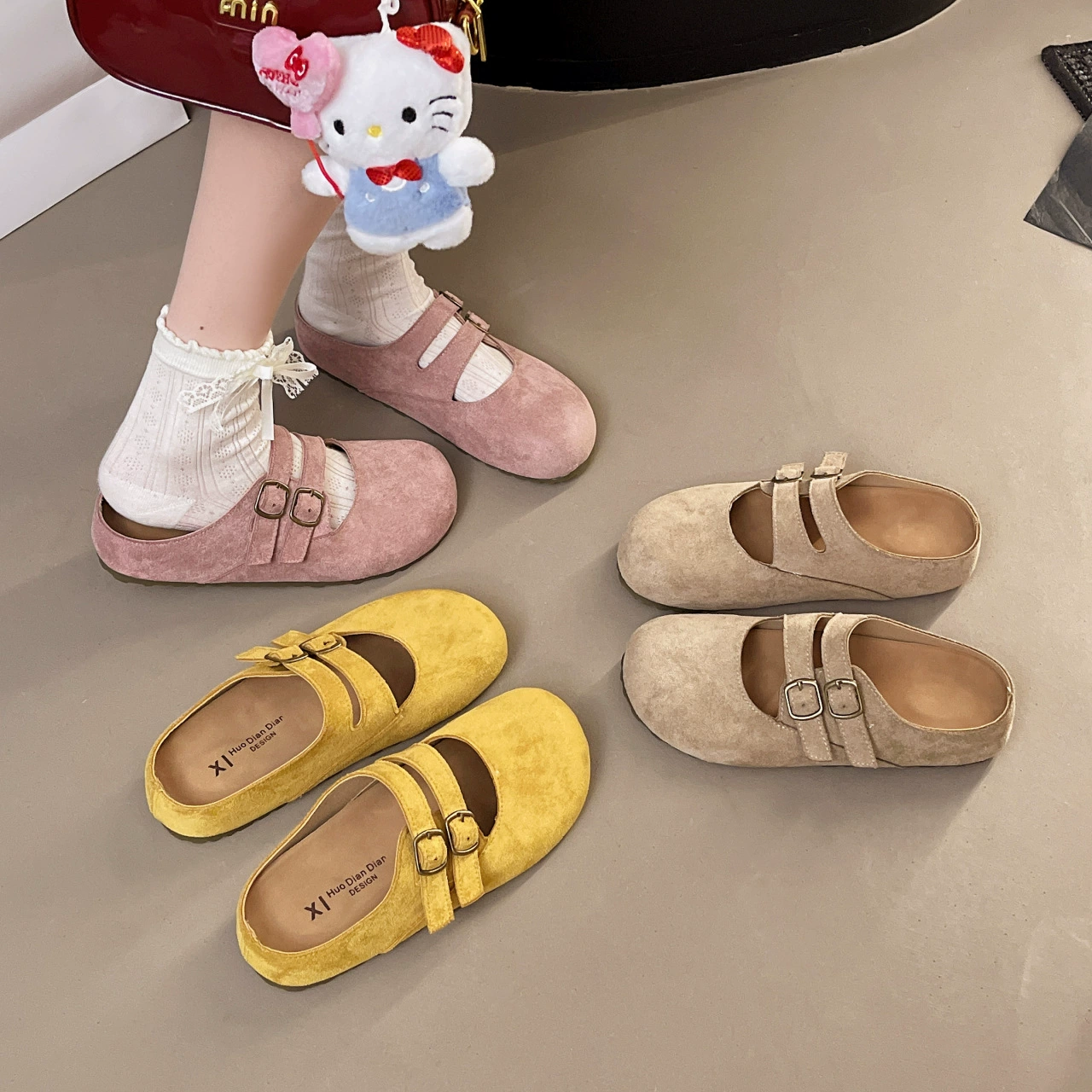 Туфли Birkenstock, полутапочки, женские сандалии 2025 года, ленивые носят туфли Мэри Джейн.