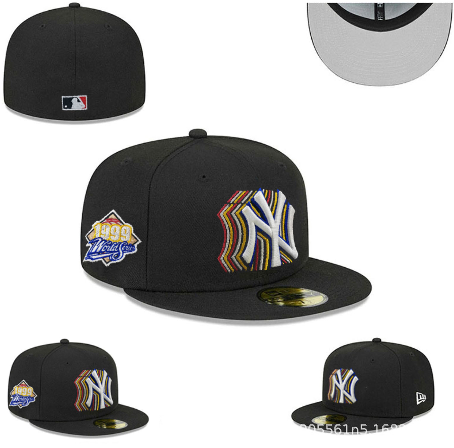 Todo cerrado, no ajustable, anti-uso de sombreros de béisbol al por mayor de comercio exterior de LA, hombres y mujeres, sombrilla de hip-hop estadounidense, sombrero de ala plana NY