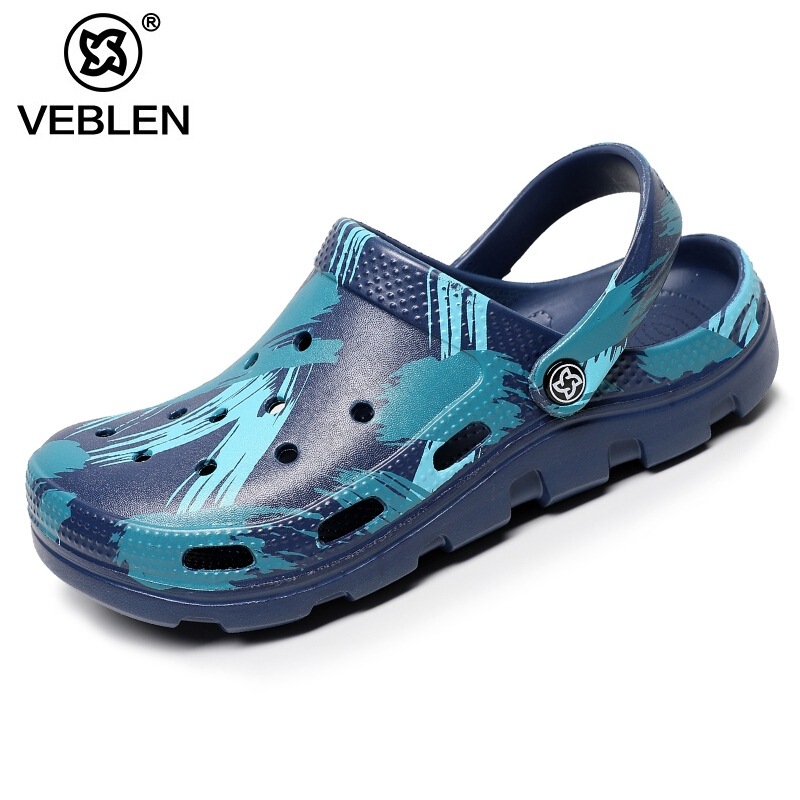 Veblen Veblen Hole Shoes Men's Summer Non-Slip Thick Sole Outwear Slippers Sandals Soft Sole Beach Shoes Veblen Veblen Hole Shoes Men's Summer Non-Slip Thick Sole Outwear Slippers Sandals Soft Sole Beach Shoes