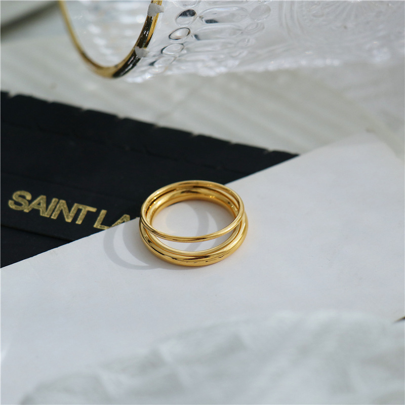 Geometric Pattern Elegant Retro Streetwear Geometric Titanium Steel Rings