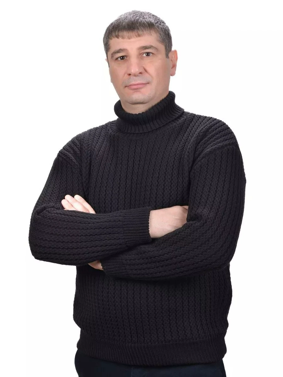 Свитер милитари крупной вязки