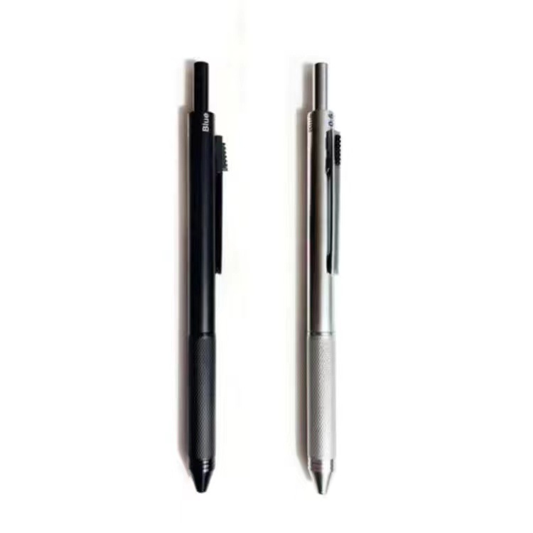 Negro tecnología de inducción de gravedad multifuncional pluma de metal estudiante bolígrafo de negocios + lápiz automático Cuatro en Uno Multi-Color