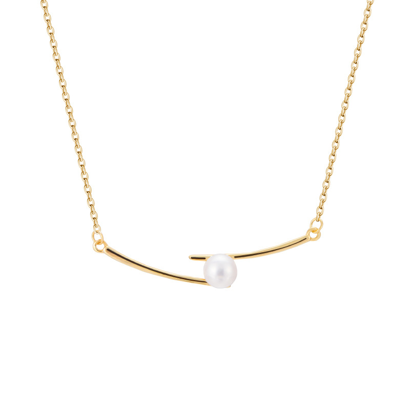 S925 plata esterlina palillos de agua dulce collar de perlas mujer clavícula cadena luz lujo nicho diseño simple colgante collar