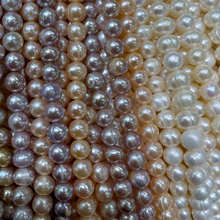 6-7mm��Ȼ��ˮ���������ƽ�Բ��ͷ���Ʒ����diy��Ʒɢ�鴮������