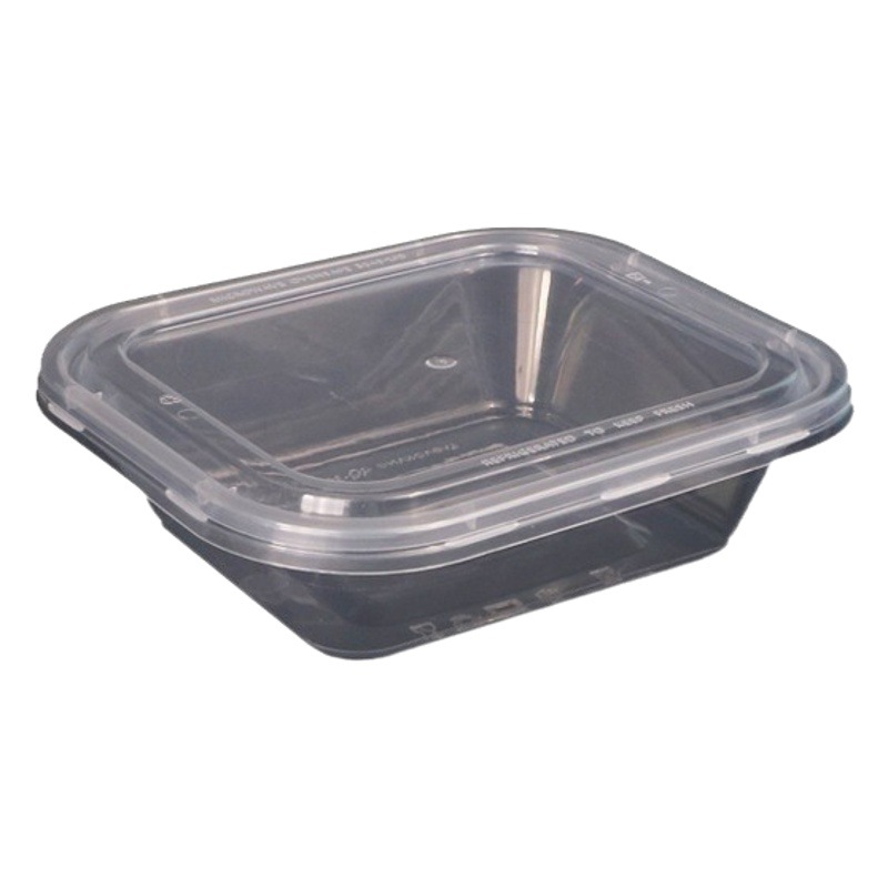 Caja de embalaje de plástico desechable caja de almuerzo de bloqueo antirrobo cuadrado tazón pequeño postre para llevar caja de embalaje grado alimenticio