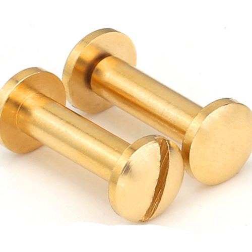 Brass slotted round face-locking rivets all-copper belt mother-in-law screws I-shaped nails letter album account book nails M4