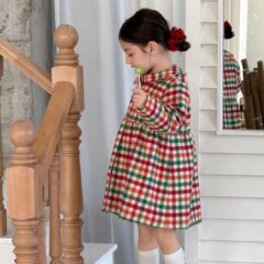 中小童多巴胺格子柔软羊毛呢子外套外套秋冬女童糖果色挺括呢大衣