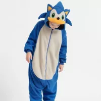 2025 Осень-Зима Новые Фланелевые Пижамы с Мультяшным Принтом Sonic Длинный Рукав Теплая Домашняя Одежда для Выступлений