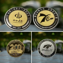 双色金属纪念币定制logo公司学校周年庆旅游合金景区礼品纪念章