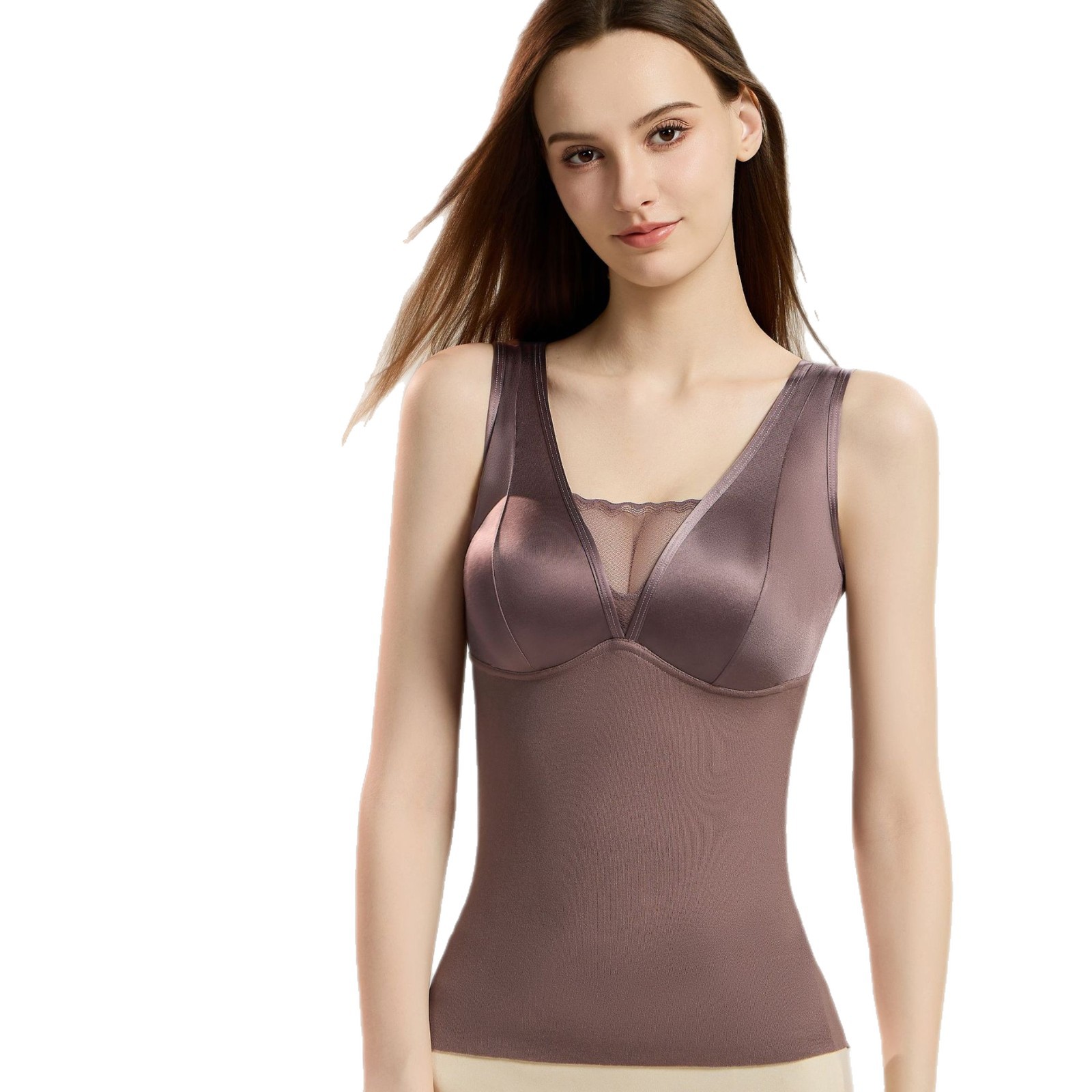 Keep warm lace vest, protective underware, supporting top with cups, plus size, clips included