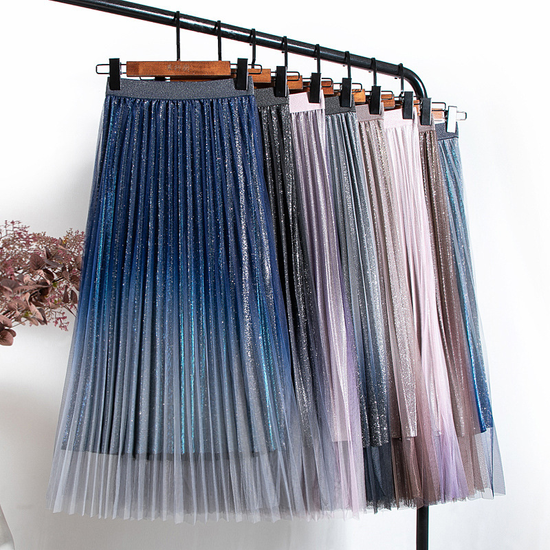 Dream gradient mid-length mesh skirt wom...