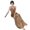 V-neck temperament seaside vacation backless beach long dress