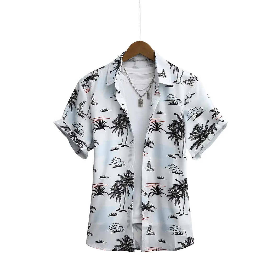 Camisa de manga corta tridimensional de alta calidad transfronteriza 2024 verano casual tendencia de moda de todo fósforo MB1