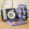 Twilight Mountain Purple Iris - 10 heads (4 bowls, 4 spoons, 2 plates) - Tableware Set