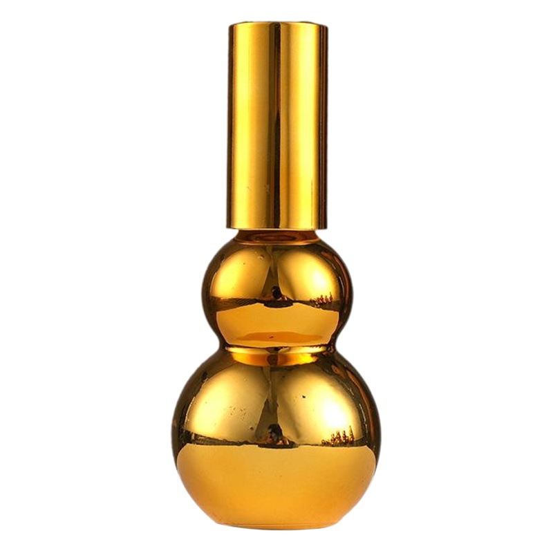 En stock suministro de galvanoplastia oro doble botella de aceite esencial de la botella vacía squeeze Spray Loción de vidrio cosmético sub-botella