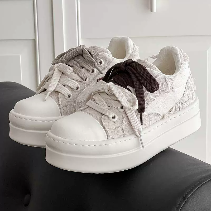 8CM隐形内增高休闲鞋丑萌大头面包鞋小个子厚底男女款情侣鞋板鞋