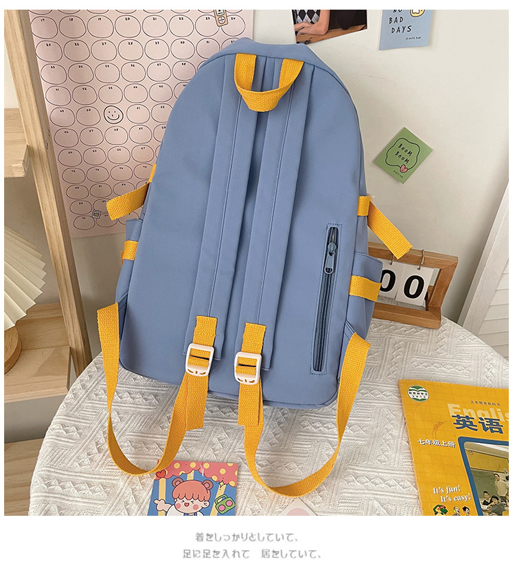 Fashion Cartoon Contrast Color Double Pocket Students Backpack Wholesale Nihaojewelry display picture 5