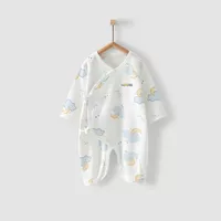 Хлопковый осенний комбинезон для новорожденных, для мальчиков и девочек, бодикрой длинный рукав 0–9 месяцев