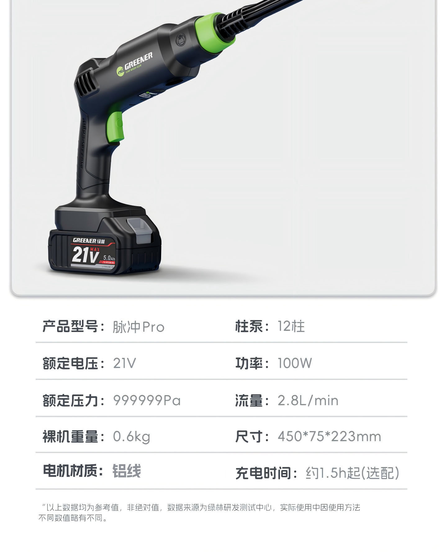 Green Forest Car Wash High-Pressure Water Gun, Household Cleaning Machine, Wireless High-Power Water Pump, Powerful Pressure-Boosting Home Floor Cleaning Tool