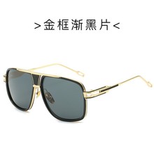 2025欧美潮流男士太阳镜时尚复古金属女士大框情侣蛤蟆镜圆脸墨镜