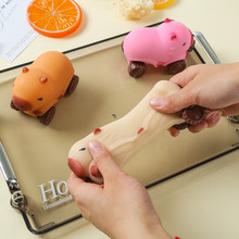 抖音爆款飞天猪拉拉车卡皮巴拉拉拉车四轮滑行沙子捏捏乐解压玩具