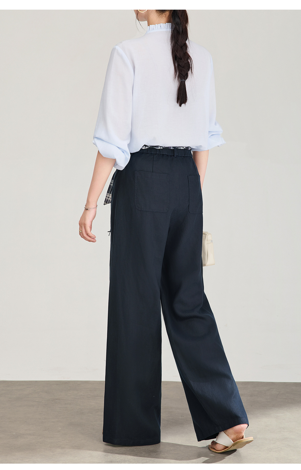 Quần culottes nữ ống rộng chất liệu linen phối dây rút cạp — màu sắc chi tiết 21