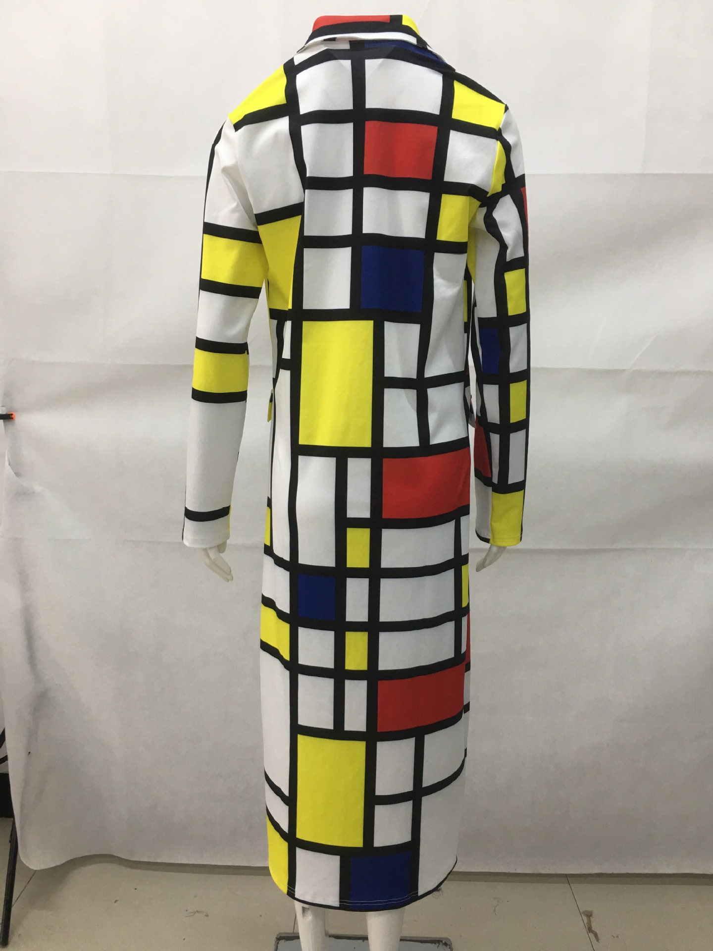 Women's Coat Autumn Winter Plaid Double Breasted Lapel Windbreaker_voghion.com