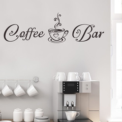 外貿coffee英文標語門貼臥室客廳玄關家居裝飾牆貼貼紙自粘批發