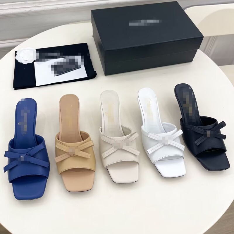 High-End 2026 Summer New Style Bowknot Open-Toe Women's Slippers, Elegant Socialite High-Heeled Sandals