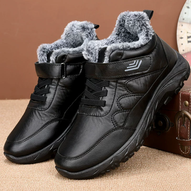 Winter Platform Boots, Middle-Age Casual, Thickened Fur Lining, Sizes 39–44