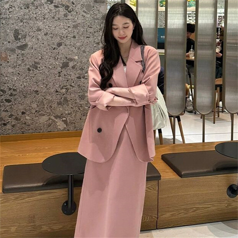 西装半身裙女2025秋季新款韩版职场时尚气质通勤小众小西服外套女|undefined