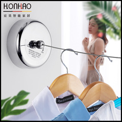 Stainless steel retractable clothesline balcony invisible without drilling bathroom shower dormitory retractable steel wire rope wholesale