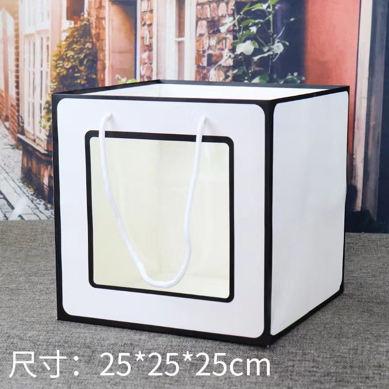 검은 프레임 사각형 스몰 사이즈 (25*25*25); 그림과 같이