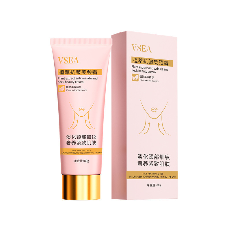Extracto vegetal anti-arrugas, estiramiento de cuello para eliminar las líneas de cuello, desvanecimiento de cuello negro, hidratante, estiramiento de cuello, piel de cuello, crema de cuello al por mayor