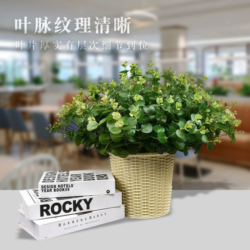 Simulated plant bouquet money leaf bouquet plant wall with grass magnolia leaf green plant wall decoration plastic small plant