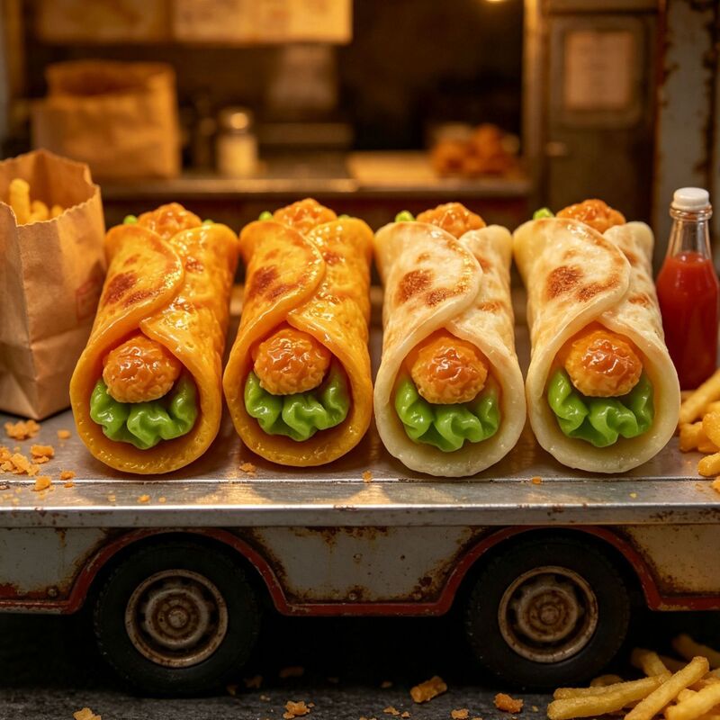 Simulated Mexican burrito, pancake, multigrain pancake miniature food toy model keychain pendant DIY accessory