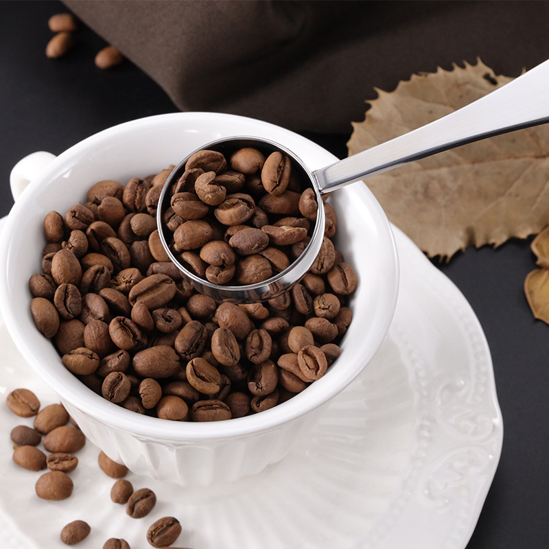 Fábrica de suministro de acero inoxidable café en polvo leche en polvo alimento para gatos y perros herramientas de horneado cucharas de medición ingredientes de la tienda de té de leche cucharas de café