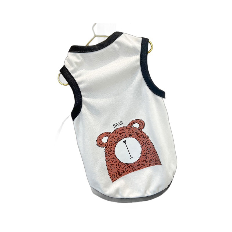 Ropa de cachorro Ropa de verano Gato delgado Bichon Faddou Perro pequeño de tamaño mediano Chaleco de verano Red roja Estilo nórdico