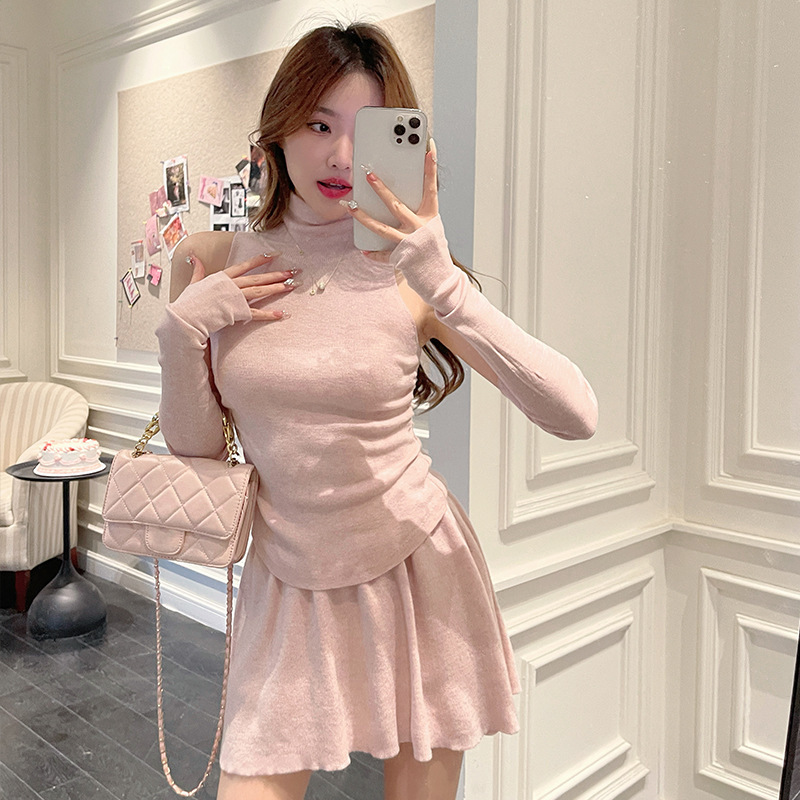 Super Love item! Fashionable advanced turtleneck sleeveless wool knitted bottoming shirt